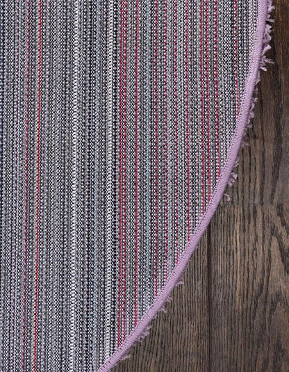 Unique Loom Solid Shag Collection Area Rug (6' 1" Round, Lilac)