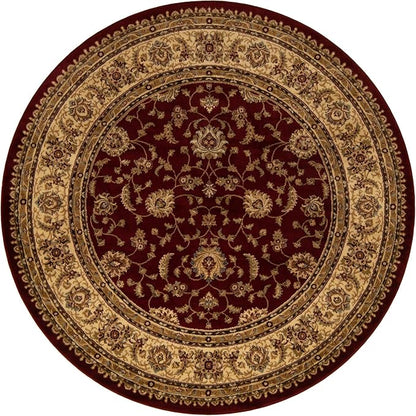 Rugs.com Aditi Collection Rug – 7' 10 Round Red Low Rug Perfect for Kitchens, Dining Rooms