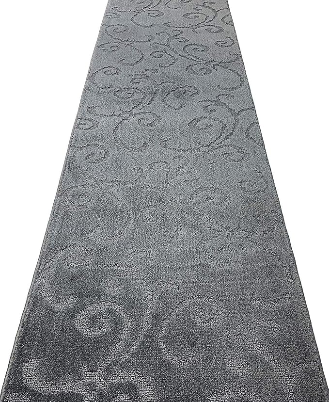 13 ft Non Slip Charcoal Dark Grey Hallway Kitchen Runner Rug, 2'2" X 13' Washable Carpet Runner Rugs-Rubber Backed, Custom Size Floor Mat for Stairs Bedroom Bathroom Entryway