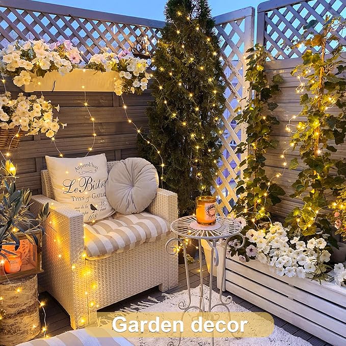JMEXSUSS 2 Pack Fairy Lights Battery Operated with Remote, Total 400 LED 132ft Battery Powered String Lights, Christmas Twinkle Lights for Bedroom Indoor Outdoor Patio Tree Christmas Decor, Warm White