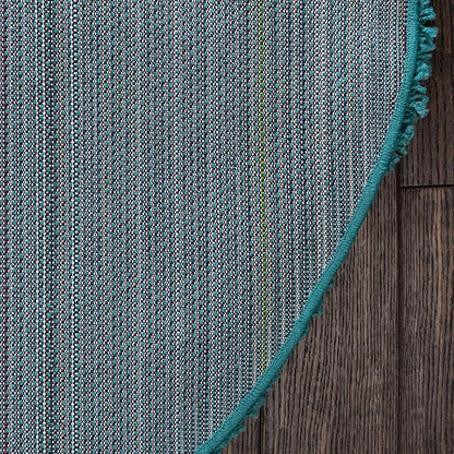 Unique Loom Solid Shag Collection Area Rug (3' 3" Round, Deep Aqua Blue)