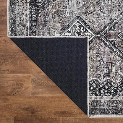 Keen Home Design 10x14 Rug - Machine Washable Area Rug with Non-Slip Backing, Ideal for Living Room, Dining Room, Bedroom - Vintage, Easy Clean, Durable, Low Pile Rug - (9'7" x 14')