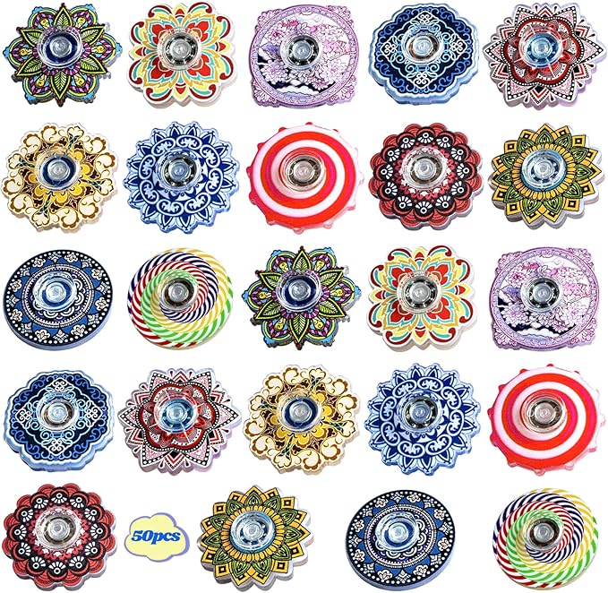 50 Pack Fidget Spinner Mini Toys,Party Favors Supplies Birthday Gifts Easter Basket Goodie Bags Stuffers for Kids Adults,Sensory Toys for Boys Girls Stress Relief,Treasure Box Toy Classroom Prizes