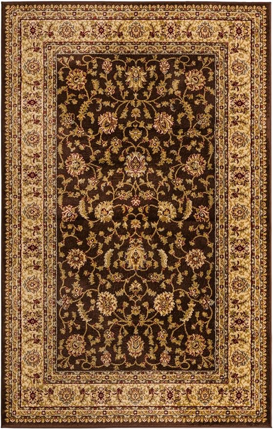 Rugs.com Aditi Collection Rug – 5' x 8' Brown Low Rug Perfect for Living Rooms, Large Dining Rooms, Open Floorplans