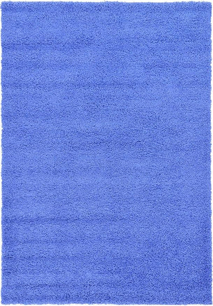 Unique Loom Solid Shag Collection Area Rug (6' 1" x 9' Rectangle, Periwinkle Blue)