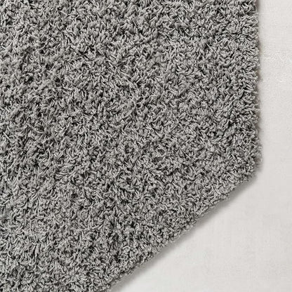 Unique Loom Solid Shag Collection Area Rug (4' Octagon, Cloud Gray)