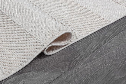 Beverly Rug Micro Loop Area Rug White 6x9 Modern Luxury Soft Boho Geometric Durable Indoor Area Rugs for Living Dining Room Office Stain Resistant Non Shedding Casual Indoor Carpet White 6 x 9
