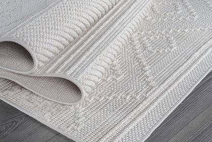 Beverly Rug Micro Loop Area Rug White 8x10 Modern Luxury Soft Boho Geometric Durable Indoor Area Rugs for Living Dining Room Office Stain Resistant Non Shedding Casual Indoor Carpet White 8 x 10