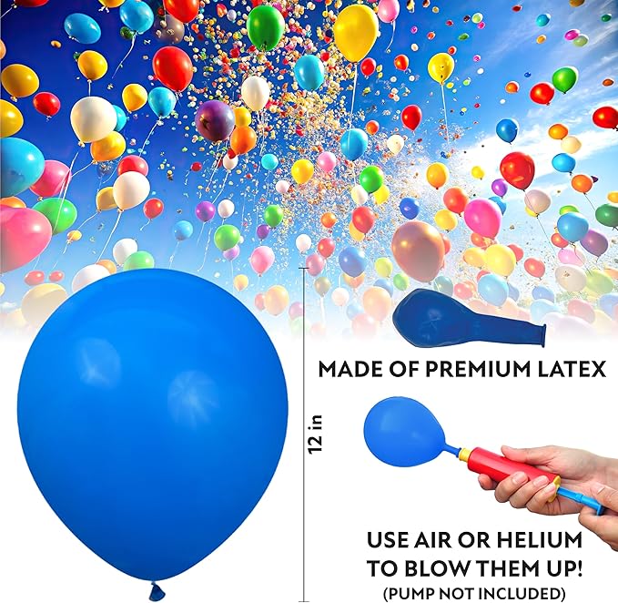 Dark Blue Balloons 50 Pack, 12 Inch Dark Blue Latex Balloons For Birthdays, Weddings, Baby Showers, Holidays