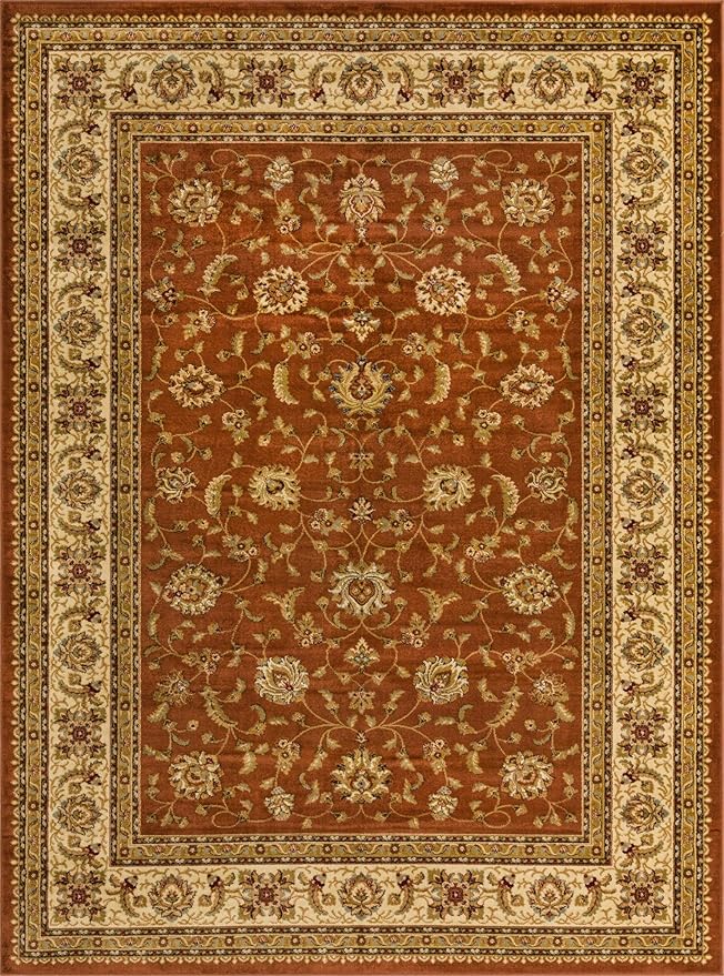 Rugs.com Aditi Collection Rug – 9' x 12' Brick Red Low Rug Perfect for Living Rooms, Large Dining Rooms, Open Floorplans