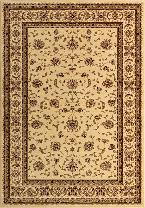 Rugs.com Aditi Collection Rug – 10' x 14' Cream Low Rug Perfect for Living Rooms, Large Dining Rooms, Open Floorplans