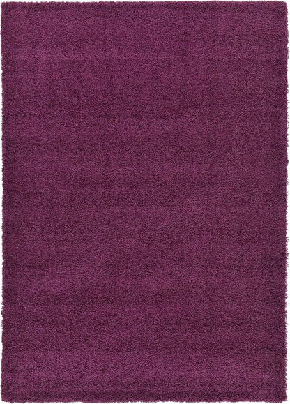 Unique Loom Solid Shag Collection Area Rug (7' 1" x 10' Rectangle, Eggplant Purple)