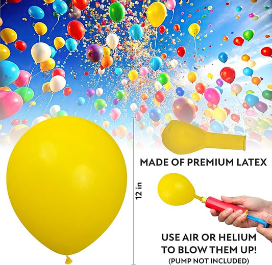 Yellow Balloons 100 Pack, 12 Inch Yellow Latex Balloons For Birthdays, Weddings, Baby Showers, Holidays