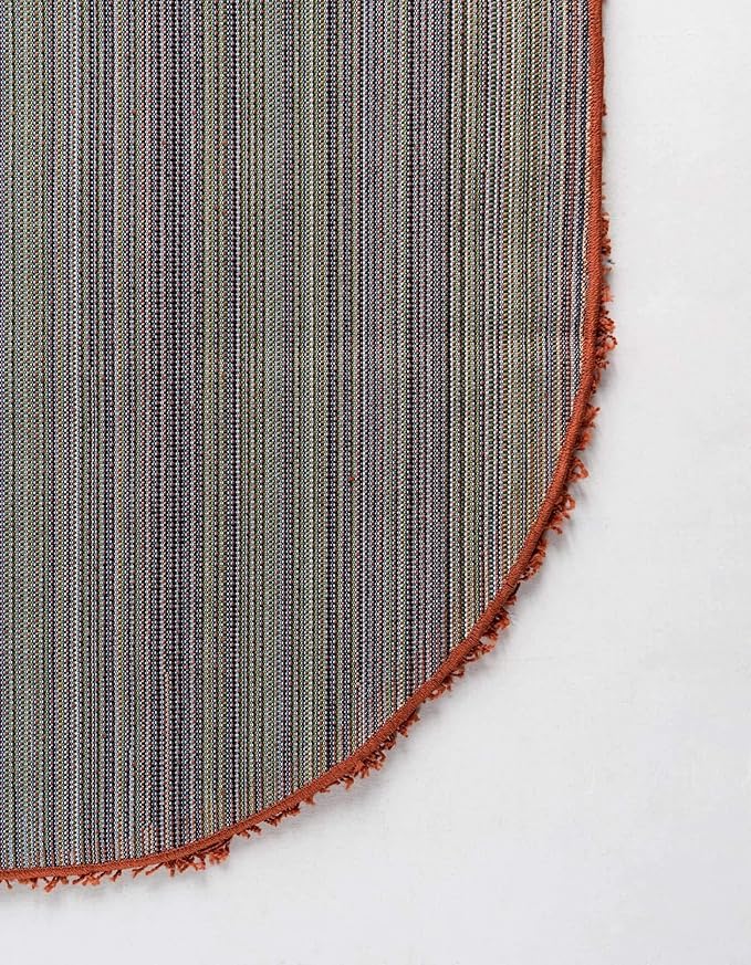 Unique Loom Solid Shag Collection Area Rug (5' 1" x 8' Oval, Terracotta)