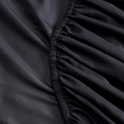 Serta Simply Clean Super Soft Hypoallergenic Stain Resistant Deep Pocket 4 Pieces Solid Bed Sheet Set, Queen, Black