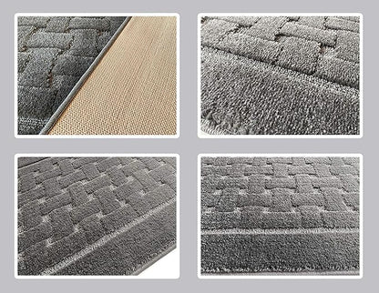 Custom Size Hallway Carpet Runner Rug, Slip Resistant, 31 Inch Wide X Your Choice of Length, Labirentos Anthracite Grey, 31 Inch X 15 feet