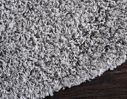 Unique Loom Solid Shag Collection Area Rug (6' 1" Round, Cloud Gray)