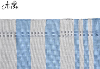 Craftyansari Handwoven Cotton Yoga Mat, Natural, 72 x 24 Inches, Fair Trade, Soft Absorbent Surface for Exercise, Workout, Meditation