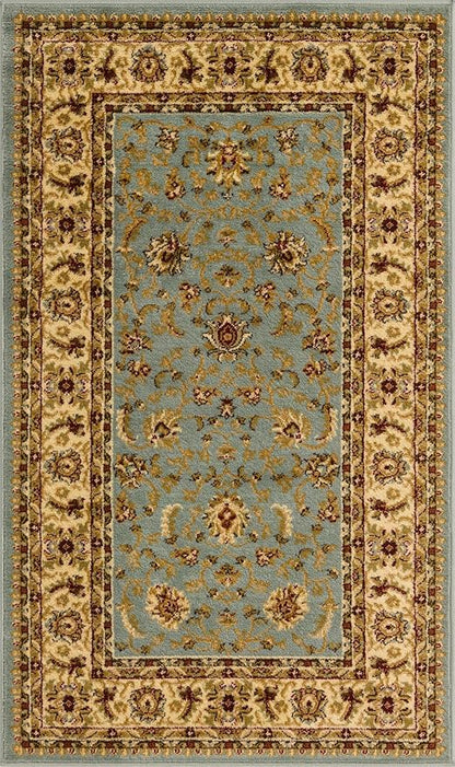 Rugs.com Aditi Collection Rug – 3' 3 x 5' 3 Light Blue Low Rug Perfect for Living Rooms, Large Dining Rooms, Open Floorplans