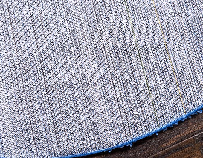 Unique Loom Solid Shag Collection Area Rug (8' Round, Periwinkle Blue)