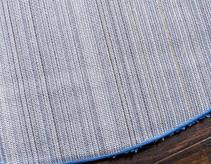 Unique Loom Solid Shag Collection Area Rug (8' Round, Periwinkle Blue)