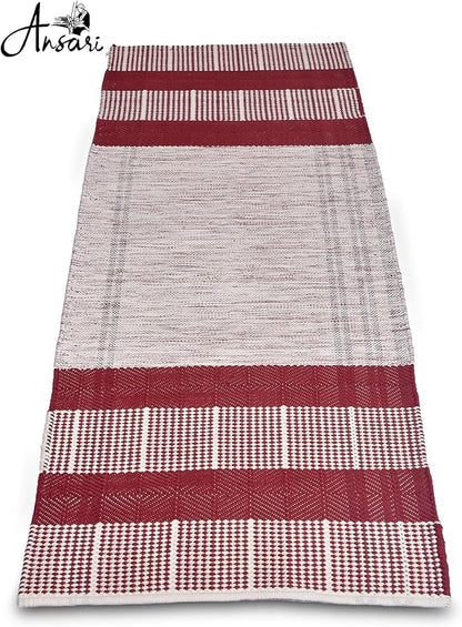 Craftyansari Handwoven Cotton Yoga Mat, Natural, 72 x 24 Inches, Fair Trade, Soft Absorbent Surface for Exercise, Workout, Meditation