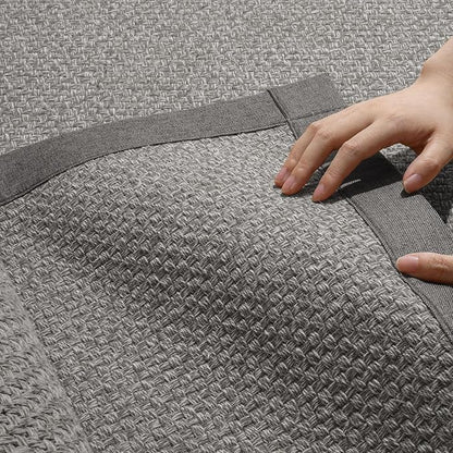 Washable Runner Rug 3x5 Jute Like Entryway Indoor Runner Mat Rugs Non Slip, Woven Soft Farmhouse Area Boho Floor Carpet for Hallway Kitchen Laundry Hall Backdoor Bedroom Living Room, Grey