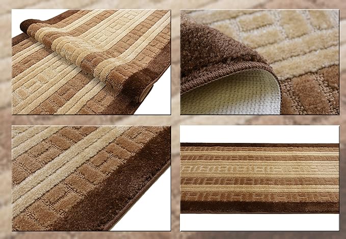 Custom Size Path Hallway Runner Rug Slip Resistant, 26 Inch Wide x Your Choice of Length Size, Brown, 26 Inch X 34 Feet, Sold and Priced Per Foot
