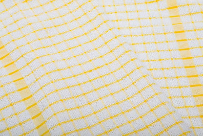 AMOUR INFINI Kitchen Towels Set of 4 - Highly Absorbent, Super Soft Terry Cotton 20x28 Inch Dish Towels with Hanging Loop - Hand & Tea Towels for Cleaning & Drying Dishes (Yellow)