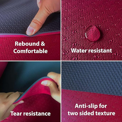 Extra Thick Exercise Yoga Mat with Strap - 2/5 Inch (10MM), Non-Slip Workout Mat for Yoga, Pilates, and Floor Exercises