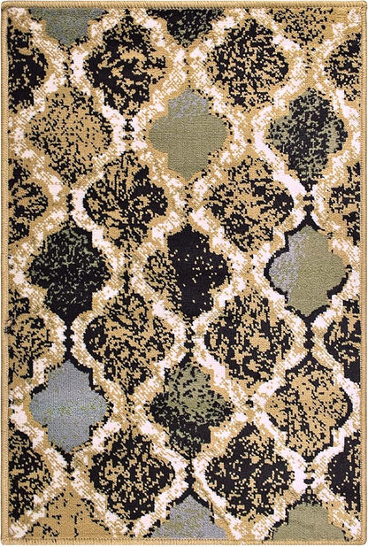Superior Indoor Small Area Rug, Jute Backed, Perfect for Living/ Dining Room, Bedroom, Office, Kitchen, Entryway, Modern Geometric Trellis Floor Decor, Viking Collection, 2' x 3', Multi-Colored