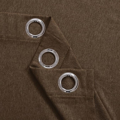 BGment Brown Linen Curtains 78 Inch Length for Living Room Windows, Light Filtering Fall Drapes Chocolate Burlap with Grommet Privacy Non See Through for Bedroom, 2 Panels Set, Each 52 Inch Wide