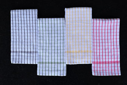 AMOUR INFINI Kitchen Towels Set of 4 - Highly Absorbent, Super Soft Terry Cotton 20x28 Inch Dish Towels with Hanging Loop - Hand & Tea Towels for Cleaning & Drying Dishes (Ass- Charcoal)