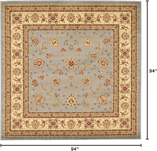 Rugs.com Aditi Collection Rug – 7' 10 Square Light Blue Low Rug Perfect for Living Rooms, Kitchens, Entryways