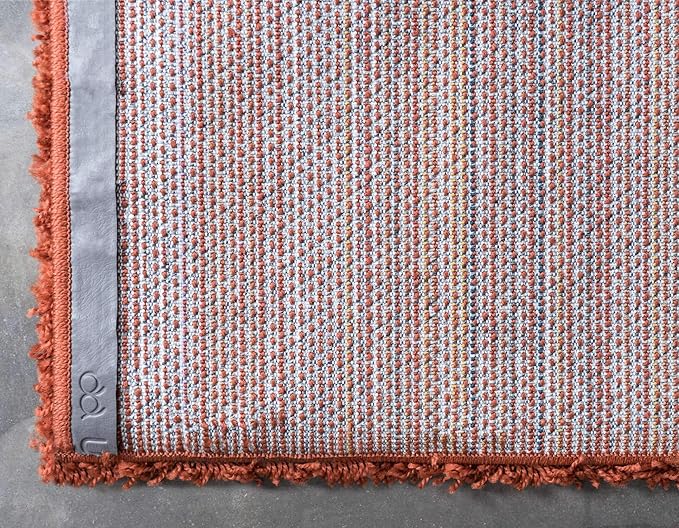 Unique Loom Solid Shag Collection Area Rug (8' x 10' Rectangle, Terracotta)