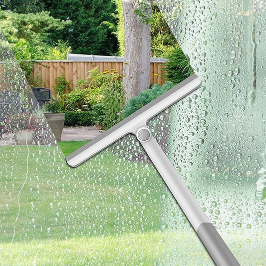 Window Squeegee, 2 Pack Shower Squeegee for Glass Doors Bathroom Mirror Windows Cars and Tile Walls, Silicone Plastic Squiggy Cleaner Tool 12 inch (Grey+Green)