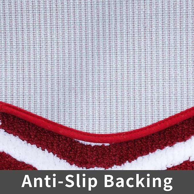 COSY HOMEER Extra Thick Bath Rugs Set - Anti-Slip Bath Mats Soft Plush 100% Strong Mirco Polyeste Mat Living Room Bathroom Mat Floor Water Absorbent(Red,20/inch X 32/'' + 24/inch X 48'' - Inches)