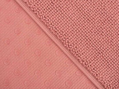 Cotton Paradise 100% Cotton Non Slip Bath Mats for Bathroom, 17x24 inch Soft Absorbent Quick Dry Machine Washable Floor Bath Mat, Coral