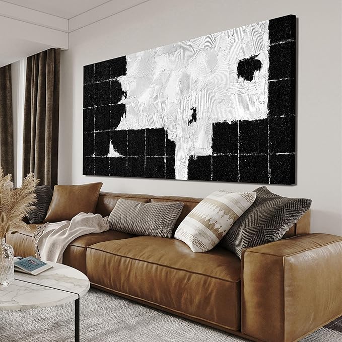 Canvas Wall Art Decor Wall Art Pictures for Living Room Black and White Wall Art Prints Abstract Canvas Art Wall Decor Modern Abstract Wall Art Textured Artwork for Walls Bedroom Office Decor 20"X40"