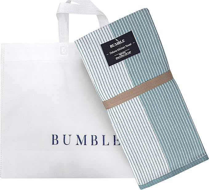 Premium Kitchen Towels (20”x 28”, 6 Pack) | Large Cotton Dish Towels | Flat & Terry Highly Absorbent Kitchen Linen Set with Hanging Loop | Aqua