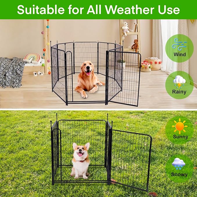 Garden Fencing 36 inch High, 14 Panels Total 31 Ft(L), Gate 21 inches Wide with Low Sills. Garden Fence with Gate, Anti Dig Fence Barrier, Flower Bed Fencing, Dog Fences for The Yard