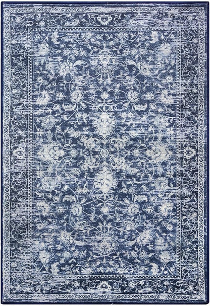 KILOCOCO Moroccan Small Area Rug 2x3 Washable Rug Entryway Mat Printed Vintage Floral Soft Non-Slip Blue Kitchen Rugs Indoor Door Mat, Accent Throw Rugs for Laundry Room Bedroom Entrance