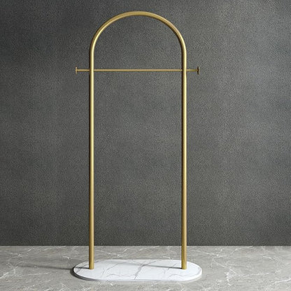 Gold Clothing Rack, Modern Clothes Rack with Marble Base, Heavy-duty Coat Racks Freestanding,garment racks for hanging clothes,Can Hang Jacket Garment, Hat, Scarf, Organize Shoes