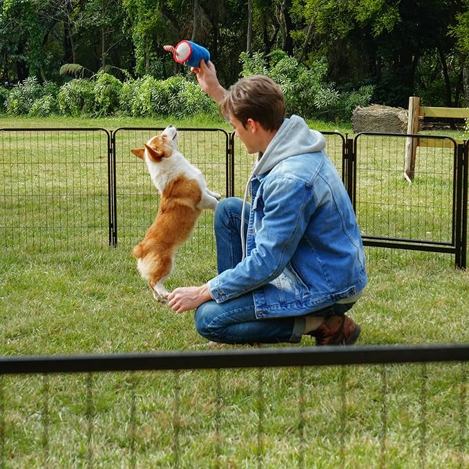 SunsGrove Dog Playpen Outdoor, Heavy Duty 24 Inch 16 Panels Dog Playpen for Small and Puppy Dogs, Free and Safe Play Dog Fence Indoor, Black