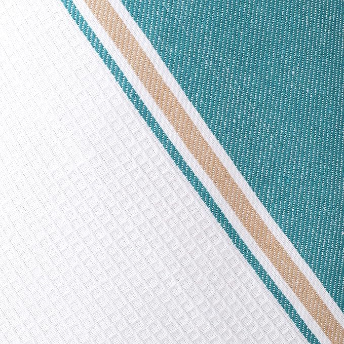 Goroly Home 100% Cotton Kitchen Dish Towel Set of 6 Pack, Highly Absorbent Quick Drying, Machine Washable and Reusable Ultra Soft Tea Towel with Hanging Loop for Cleaning Dishes, 20x28 Inch Teal