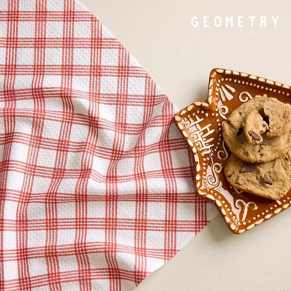 GEOMETRY Christmas Dinner Napkins - Premium Cloth Napkins - Quick Dry & Super Absorbent Table Napkins - Premium Geosuede Linen Napkins - Merry Xmas 19" x 19" - 6 Pieces