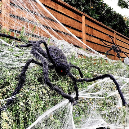ZMCINER Halloween Spiders Large Outdoor Big Spider Decorations Realistic Scary Hairy Halloween Decor (2 Pack 59 Inch)