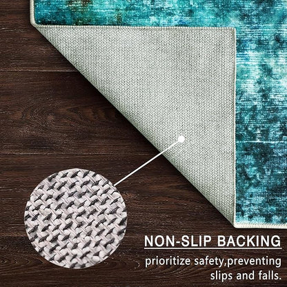 vivorug Runner Rug 2x10 Machine Washable Rug with Non-Slip Backing, Ideal for Kitchen Hallway Entryway Laundry Room - Modern Abstract, Durable, Easy Clean, Low Pile Carpet Runner, Rosy Clouds