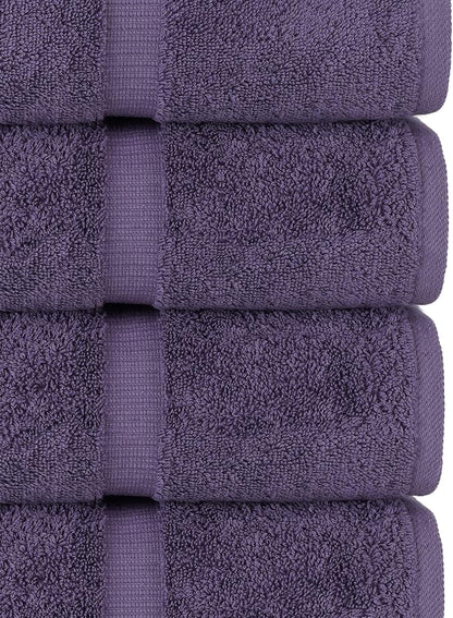 Chakir Turkish Linens | Hotel & Spa Quality 100% Cotton Premium Turkish Towels | Soft & Absorbent (4-Piece Bath Towels, Plum)