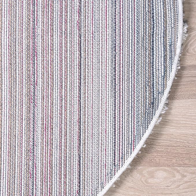 Unique Loom Solid Shag Collection Area Rug (7' 1" Round, Snow White)